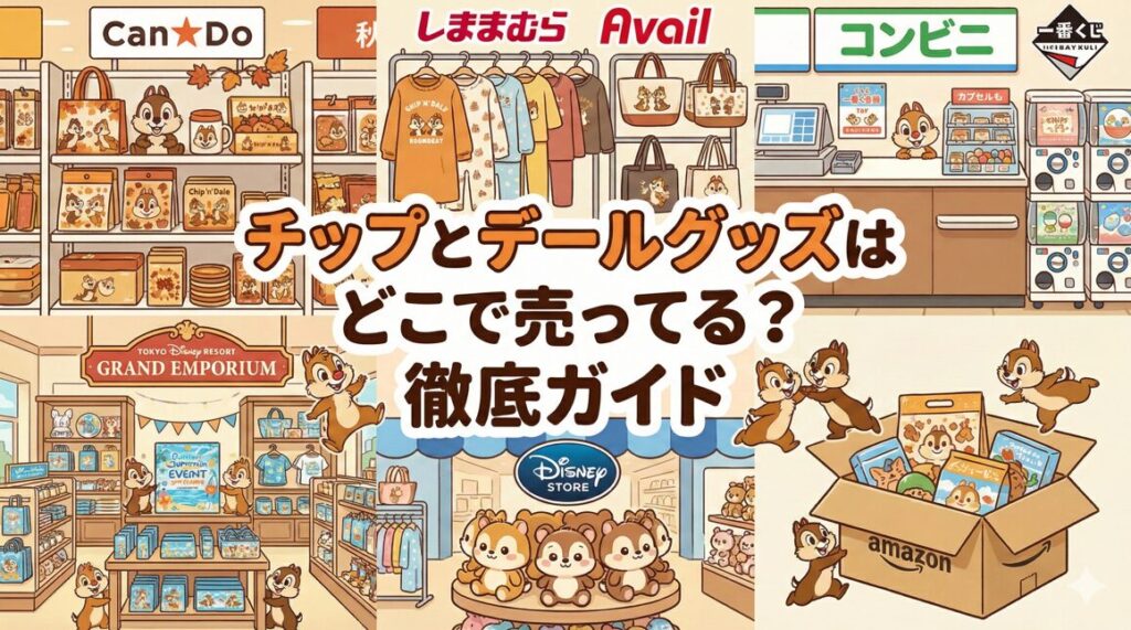 チップとデールグッズはどこで売ってる？100均や公式の販売店