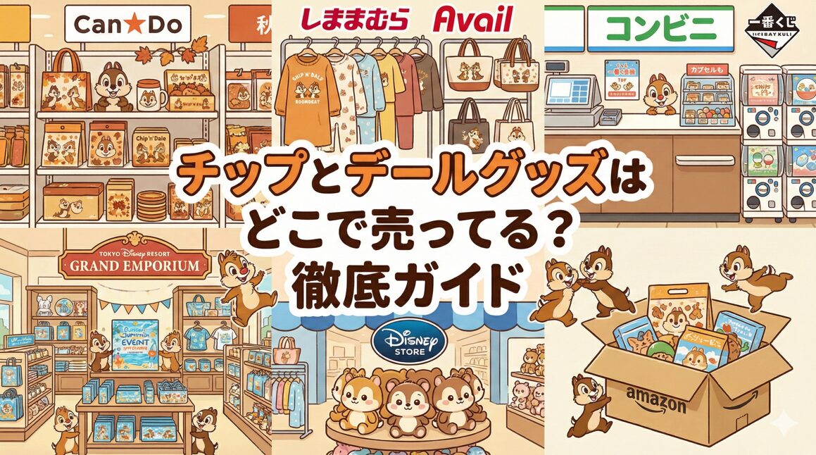 チップとデールグッズはどこで売ってる？100均や公式の販売店