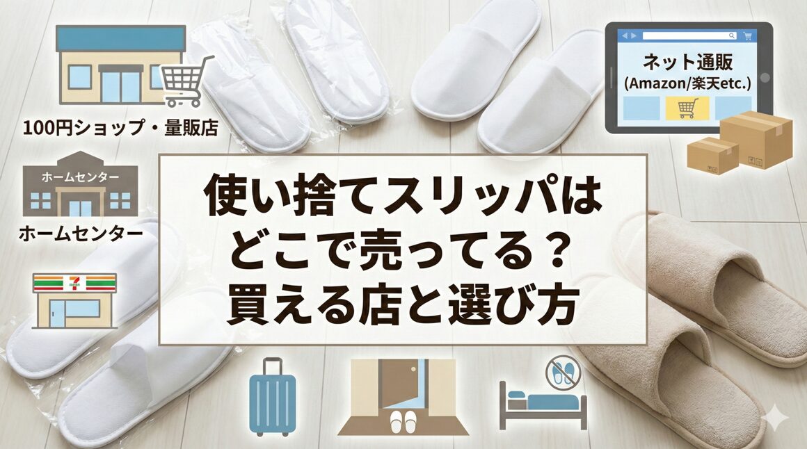 使い捨てスリッパはどこで売ってる？買える店と選び方
