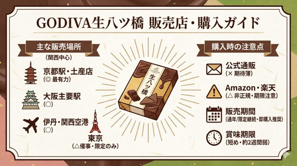 GODIVA生八ツ橋どこで売ってる？販売店まとめ